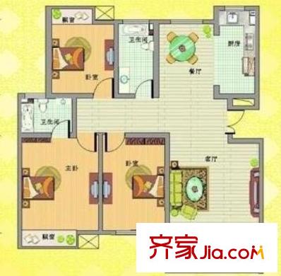 陽城景園戶型圖3室2廳 3室2廳