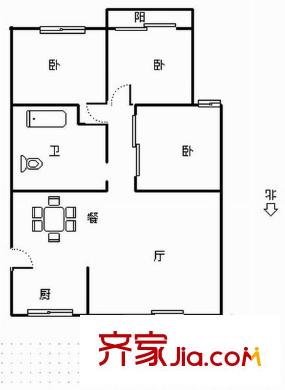 中茵花城 3室 戶型圖