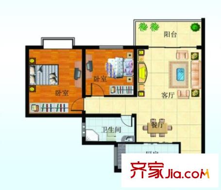 建信小區(qū)戶型圖2室2廳 2室2廳