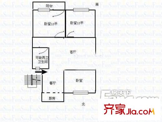 大王里西洪新村 戶型圖