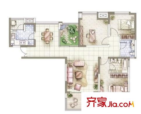 廣電花園戶型圖2室2廳 戶型圖 2室2廳