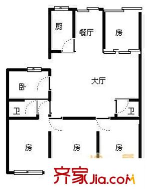 閩發(fā)西湖廣場戶型圖閩發(fā)西湖 5室 戶型圖 5室2廳2衛(wèi)1廚