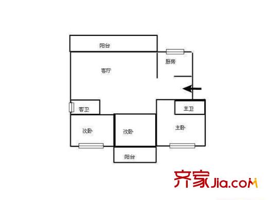 金建小區(qū) 5室 戶型圖