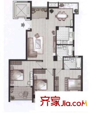 金建小區(qū) 3室 戶型圖