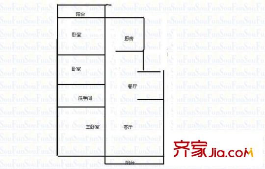金建小區(qū) 3室 戶型圖