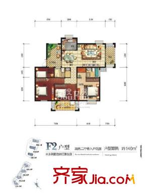 江南水都意境戶型圖F2戶型 4室2廳