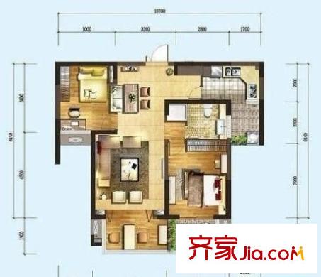 江南水都悅湖 2室 戶型圖