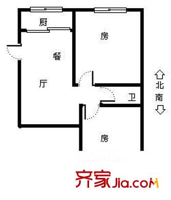 河下小區(qū) 2室 戶型圖
