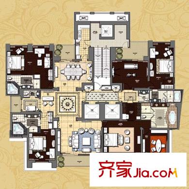 三迪凱旋楓丹戶型圖“兩江總督”戶型圖 4室2廳6衛(wèi)1廚