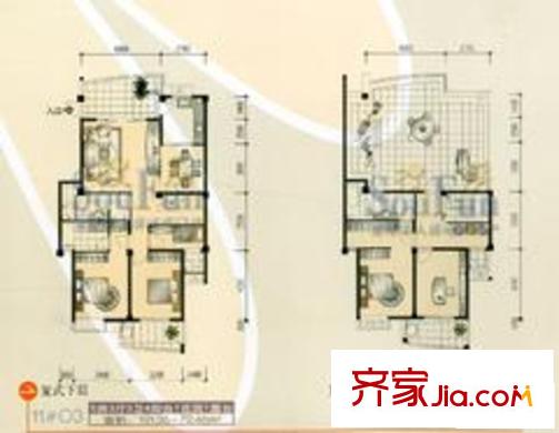 富貴天成戶型圖4室3廳4衛(wèi)1廚