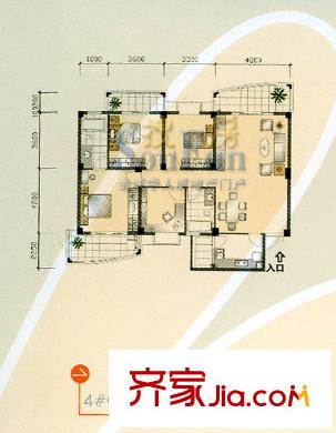 富貴天成戶型圖4室2廳2衛(wèi)