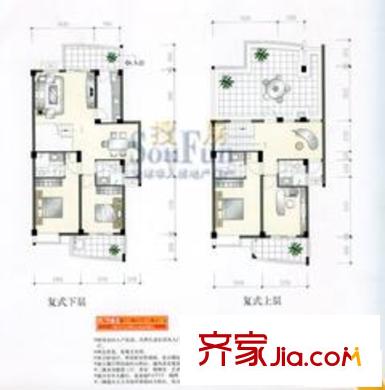 富貴天成戶型圖4室3廳3衛(wèi)1廚