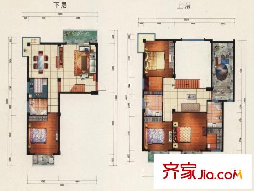 都會(huì)華彩戶型圖1#12戶型 4室3廳3衛(wèi)1廚