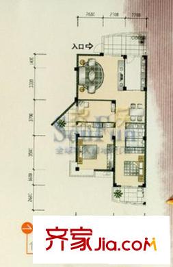 富貴天成戶型圖3室2廳2衛(wèi)1廚