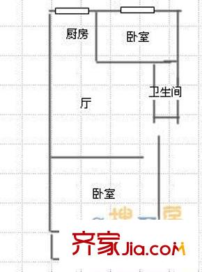 亞峰新區(qū) 2室 戶型圖