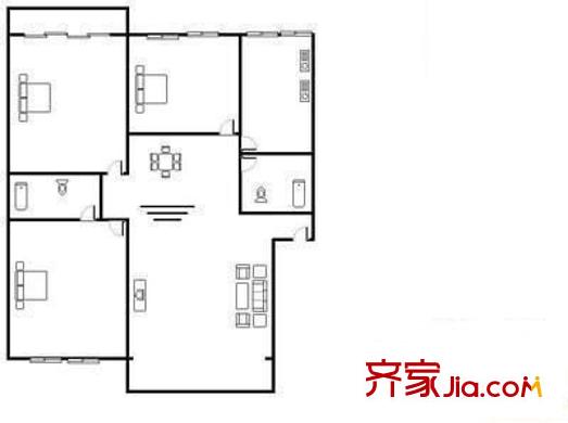 福灣新城秋月苑 3室 戶型圖