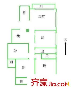 西洪新村 4室 戶型圖