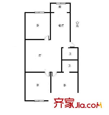 臥湖新苑 3室 戶型圖