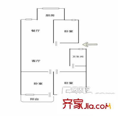 東煌花園 3室 戶型圖