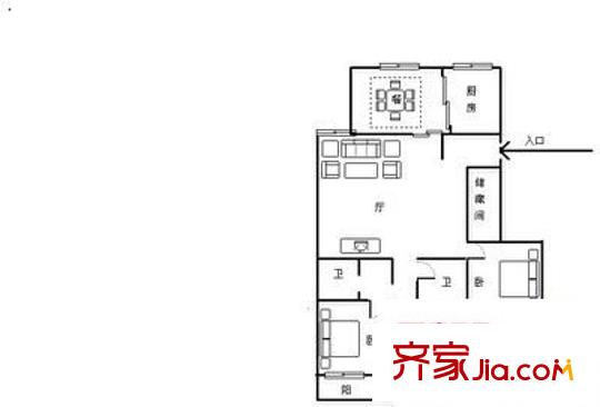 西湖好美家 3室 戶型圖
