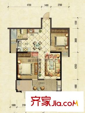 家天下三木城C2區(qū) 2室 戶型圖