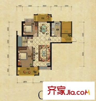 家天下三木城C2區(qū) 3室 戶型圖