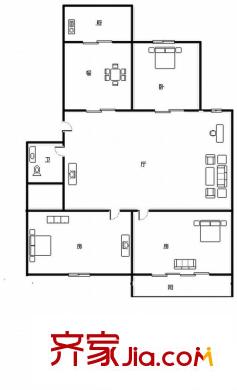 三木花園D區(qū) 3室戶型圖