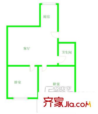 三木花園D區(qū) 2室戶型圖