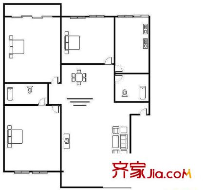 金山碧水一期紫竹苑戶型圖金山碧水一期紫竹苑 3室 戶型圖 3室2廳2衛(wèi)1廚