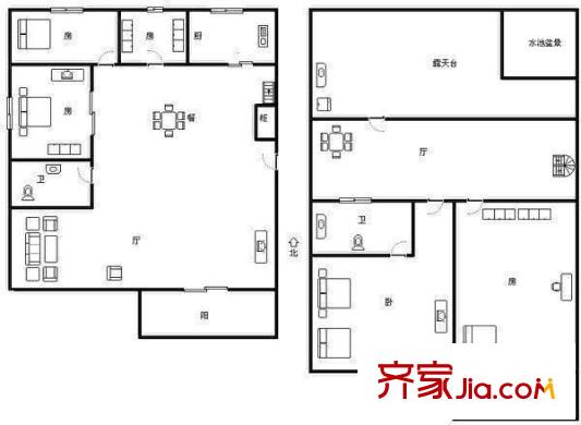 金山碧水一期紫竹苑戶型圖金山碧水一期紫竹苑 4室 戶型圖 4室2廳2衛(wèi)1廚