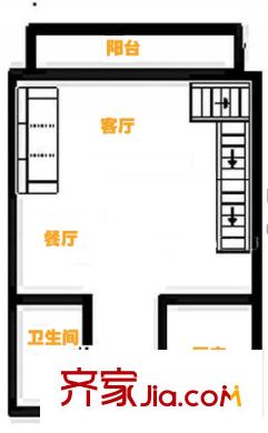湖前蘭庭 1室 戶型圖