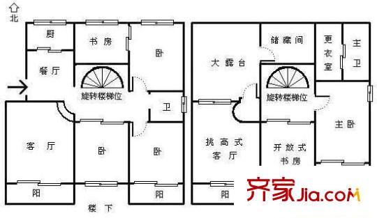 湖前蘭庭 5室 戶型圖