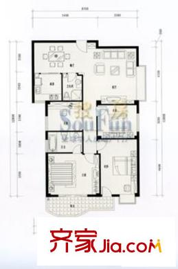金山豪景戶型圖4室2廳2衛(wèi)1廚