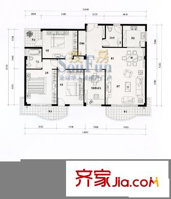 金山豪景戶型圖4室2廳2衛(wèi)1廚