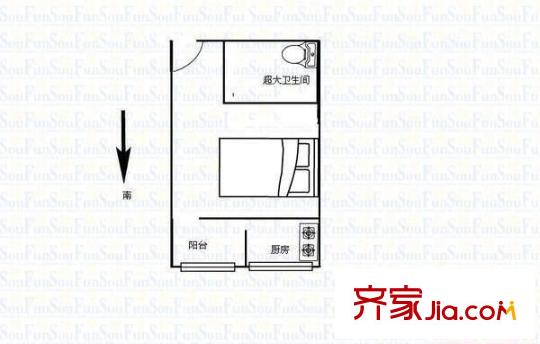 實(shí)達(dá)溫泉花園 1室 戶型圖