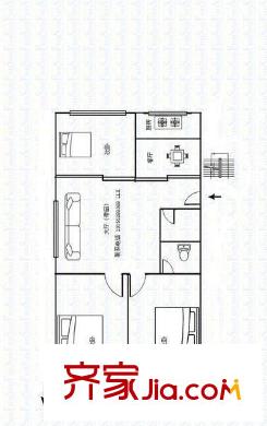 湖濱郵電小區(qū) 3室 戶型圖