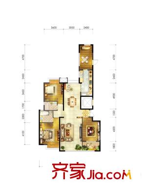 融僑錦江悅府戶型圖3#樓02單元 4室2廳2衛(wèi)