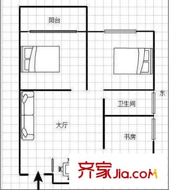 浦上小區(qū) 2室 戶型圖