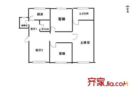 金山桔園二期景園戶型圖金山桔園二期景園 3室 戶型圖 3室2廳2衛(wèi)1廚