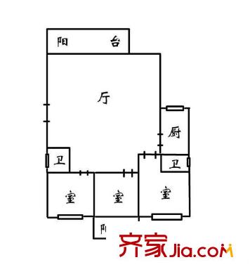 金山桔園二期景園戶型圖金山桔園二期景園 3室 戶型圖 3室2廳2衛(wèi)1廚