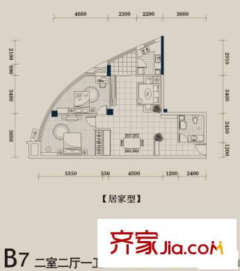黃埔東宮戶型圖2室2廳 戶型圖 2室2廳