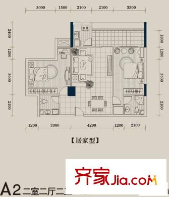 黃埔東宮戶型圖2室2廳 戶型圖 2室2廳