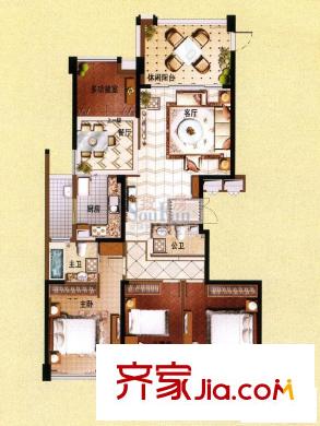 融僑國際公館戶型圖3#02、03單元戶型 4室2廳2衛(wèi)1廚