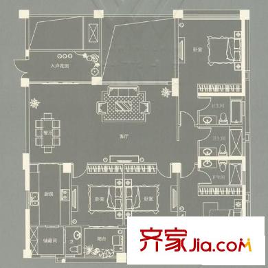 世歐上江城 6室 戶型圖