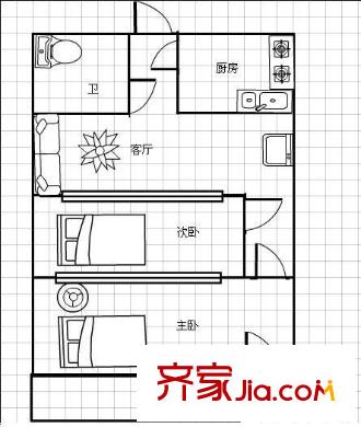 金樽名都 2室 戶型圖