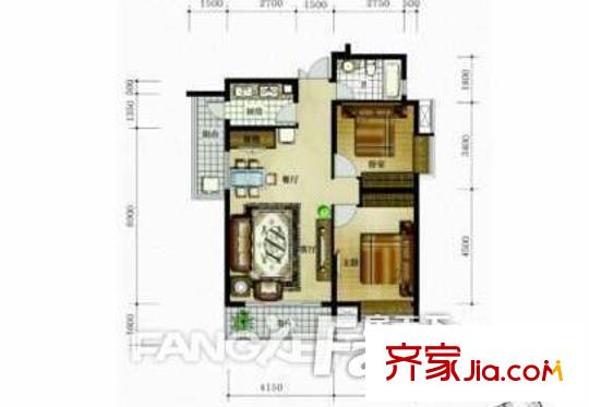 大儒世家藏瓏 2室 戶型圖