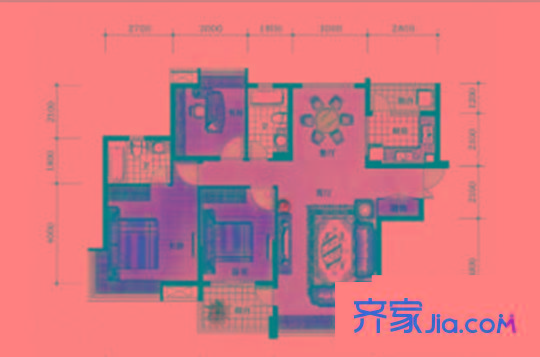 仁文大儒世家藏瓏 3室 戶型圖