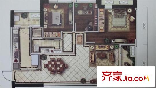融科天城四期 3室 戶型圖