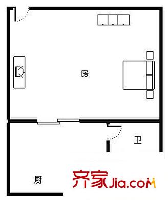 華城國際 1室 戶型圖