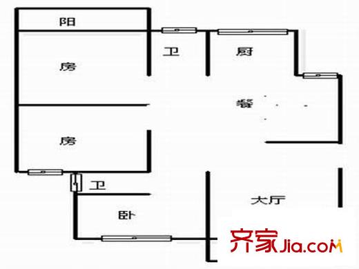 君臨東城 3室 戶型圖
